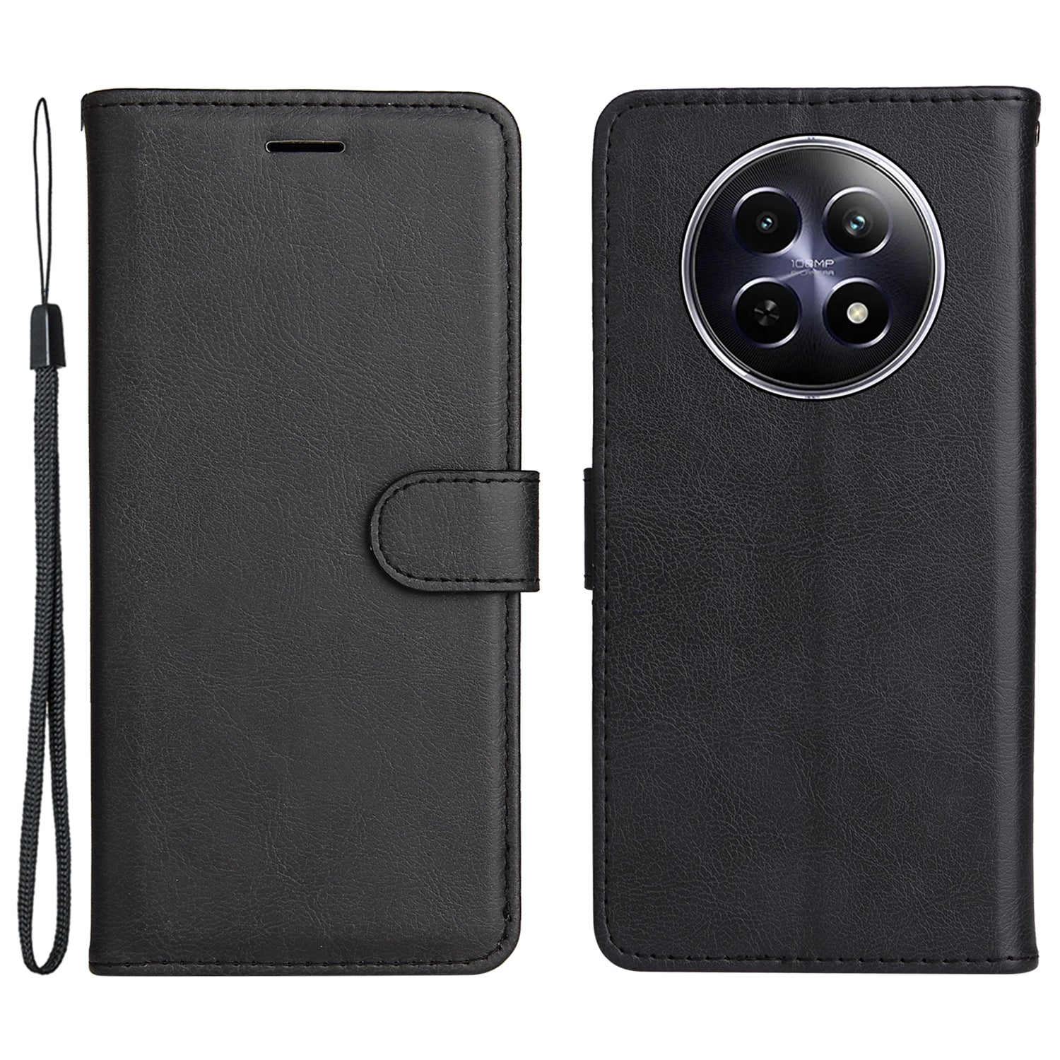 KT Leather Series-2 for Realme 12 Case Adjustable Stand Solid Color Phone Protective Shell KT Leather Series-2 for Realme 12 Case Adjustable Stand Solid Color Phone Protective Shell
